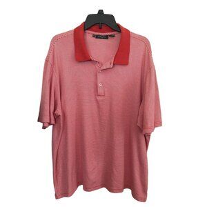 Bobby Jones Orange & White Striped Polo Shirt XXL 100% Cotton